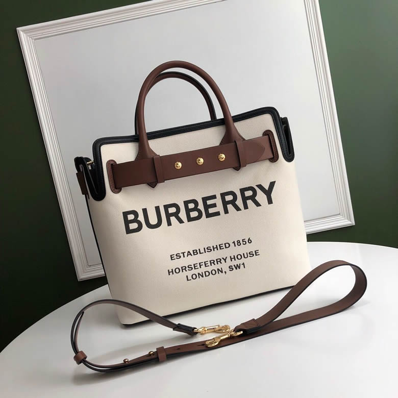 Burberry女包巴寶莉棉質帆佈雙色皮革裁片The Belt貝爾特包￥1680.00