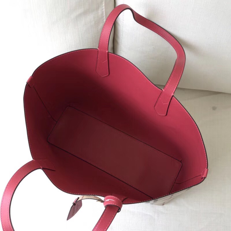 Burberry巴寶莉 Haymarket格紋 拼色雙面 購物袋 手提女包 淡紅￥1480.00的图片-高仿博柏利包包Burberry巴寶莉、高仿博柏利女包Burberry巴寶莉