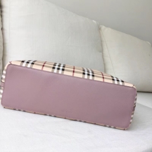 Burberry巴寶莉 Haymarket格紋 拼色雙面 購物袋 手提女包 淡紫￥1480.00的图片-高仿博柏利包包Burberry巴寶莉、高仿博柏利女包Burberry巴寶莉