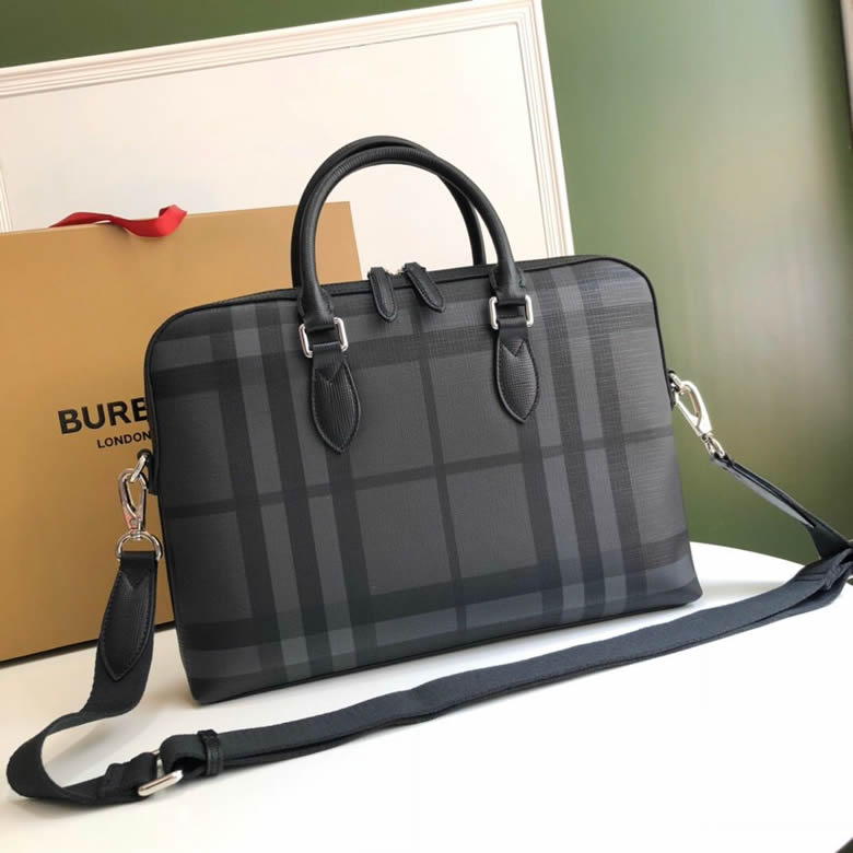 Burberry原版一比一巴寶莉煙熏格紋裁片男款公文包￥1480.00的图片-高仿博柏利包包Burberry巴寶莉、高仿博柏利男包Burberry巴寶莉
