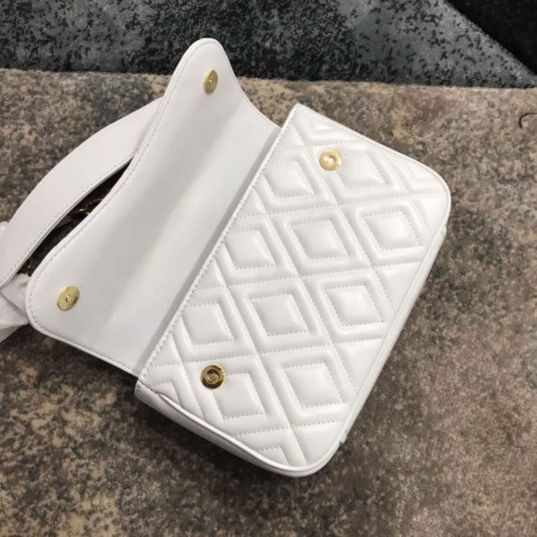 MIUMIU繆繆頂級進口Matelasse小羊皮棱格壓紋單肩斜挎包5BD140黑粉白色￥1880.00的图片-高仿繆繆包包MiuMiu