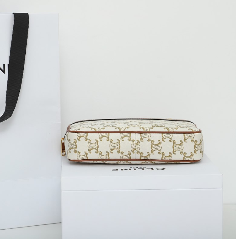 Celine鏈條相機包對版老花面料配意大利進口原廠牛皮￥1480.00的图片-高仿賽琳包包CELINE