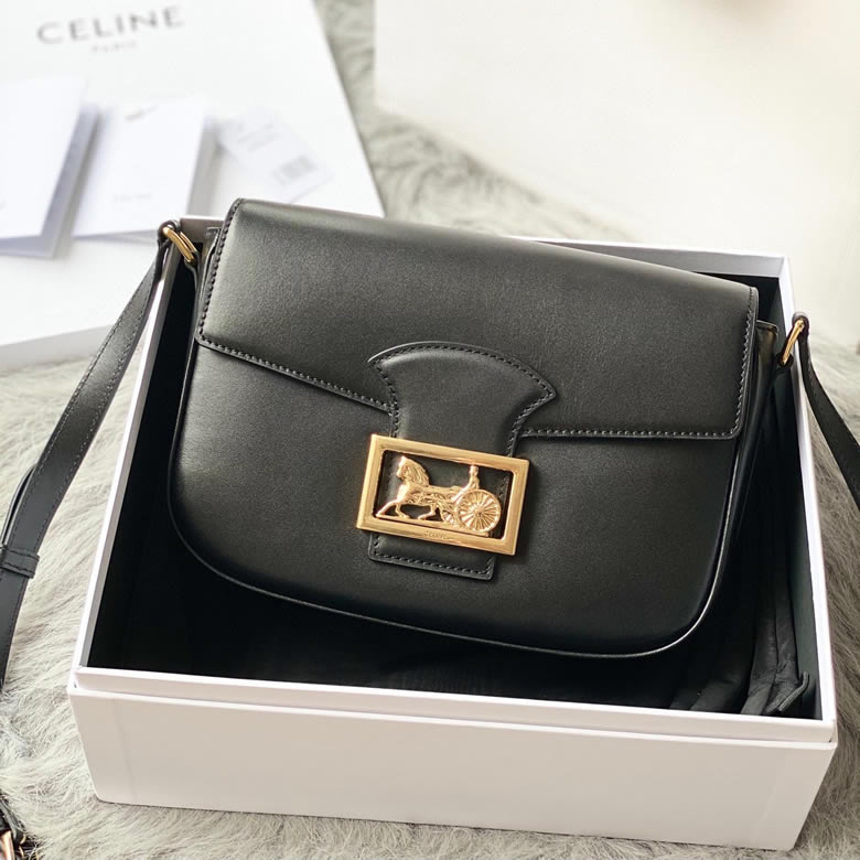 CELINE賽琳進口小牛皮Sulhy Box馬鞍包￥1680.00的图片-高仿賽琳包包CELINE