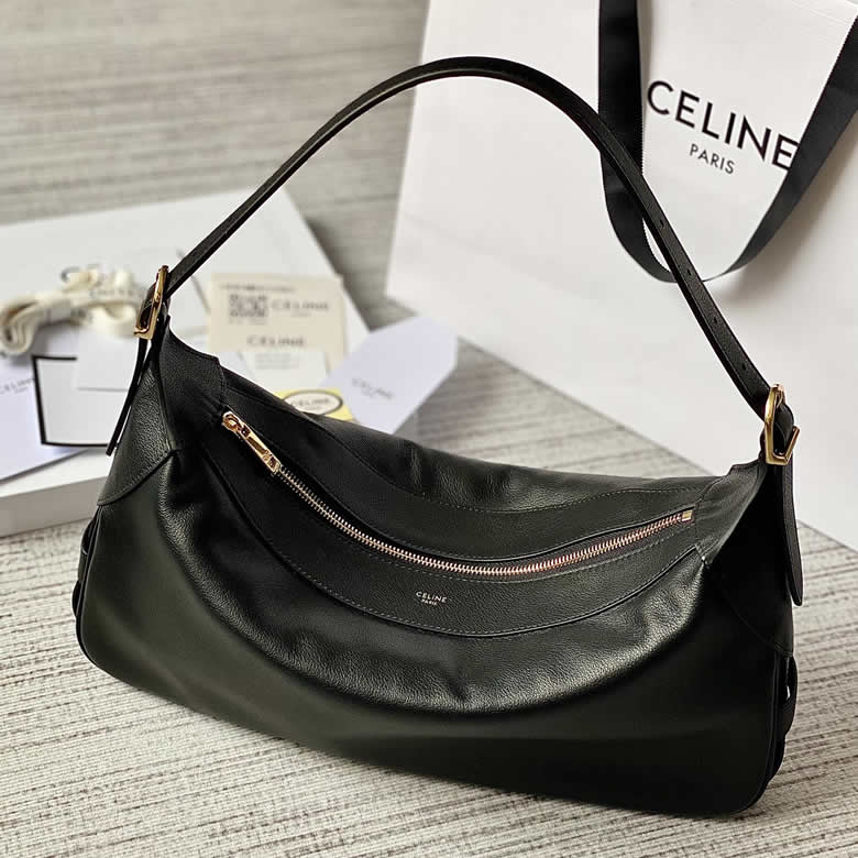 一比一高仿CELINE賽琳純色牛皮手袋197443黑￥1880.00的图片-高仿賽琳包包CELINE