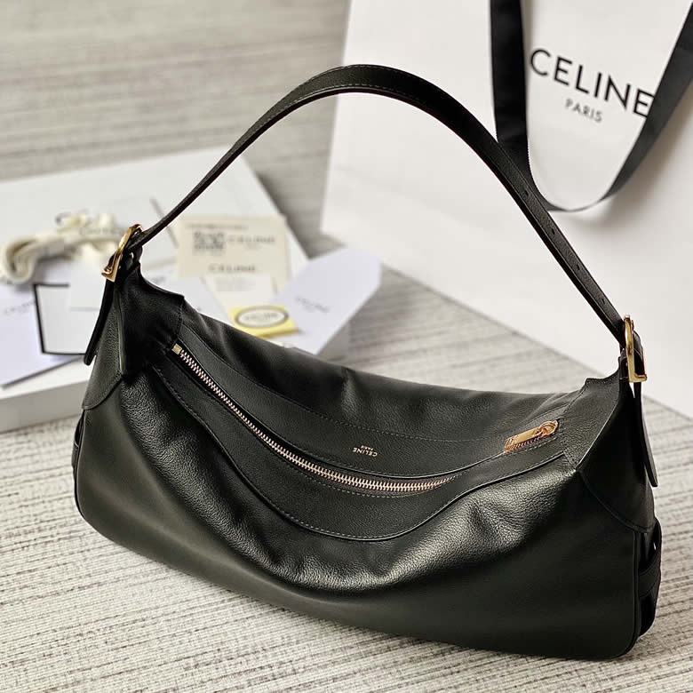一比一高仿CELINE賽琳純色牛皮手袋197443黑￥1880.00的图片-高仿賽琳包包CELINE