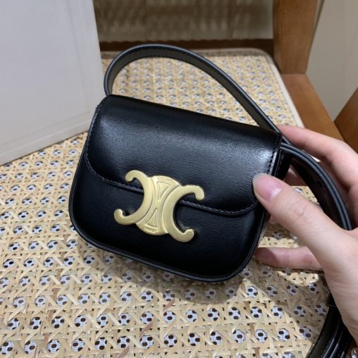 高仿塞琳女包CELINE MINI TRIOMPHE 11CM BAG 10I513黑色￥1480.00