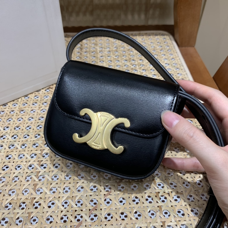 高仿塞琳女包CELINE MINI TRIOMPHE 11CM BAG 10I513黑色￥1480.00的图片-高仿賽琳包包CELINE