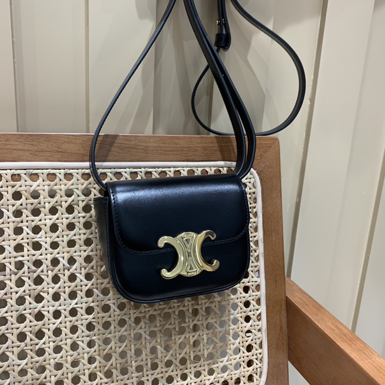 高仿塞琳女包CELINE MINI TRIOMPHE 11CM BAG 10I513黑色￥1480.00的图片-高仿賽琳包包CELINE