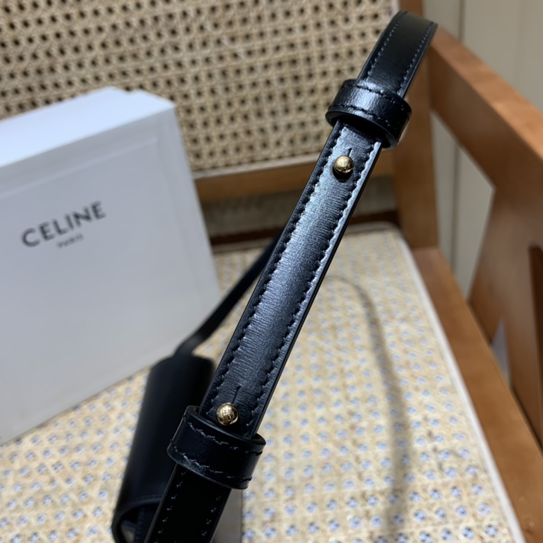 高仿塞琳女包CELINE MINI TRIOMPHE 11CM BAG 10I513黑色￥1480.00的图片-高仿賽琳包包CELINE