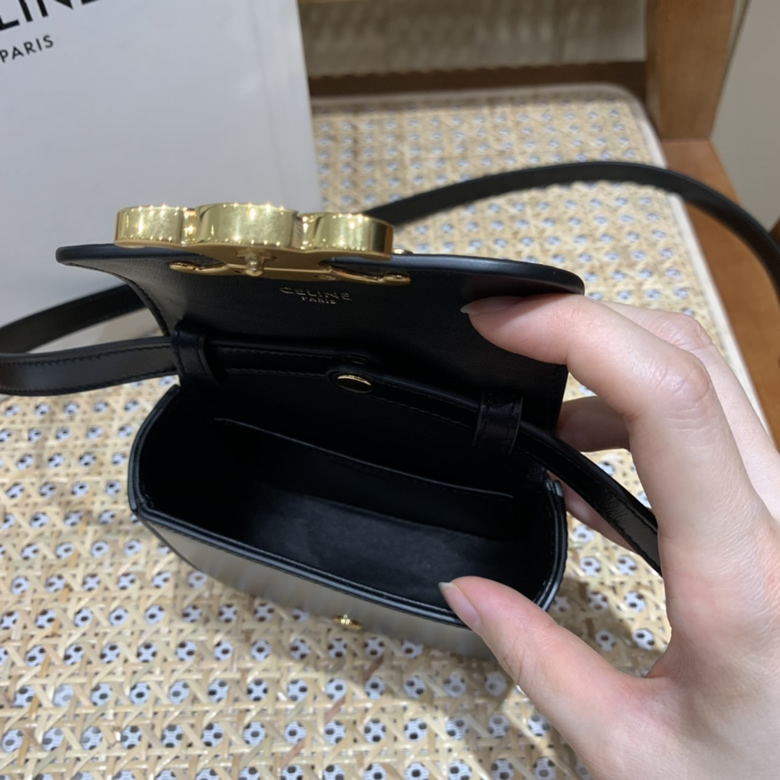 高仿塞琳女包CELINE MINI TRIOMPHE 11CM BAG 10I513黑色￥1480.00的图片-高仿賽琳包包CELINE