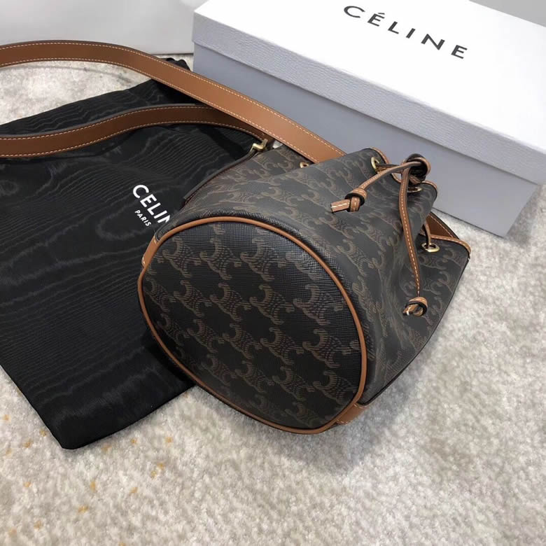 Celine/賽琳TRIOMPHE帆佈小號抽繩包水桶包 191142￥1480.00的图片-高仿賽琳包包CELINE
