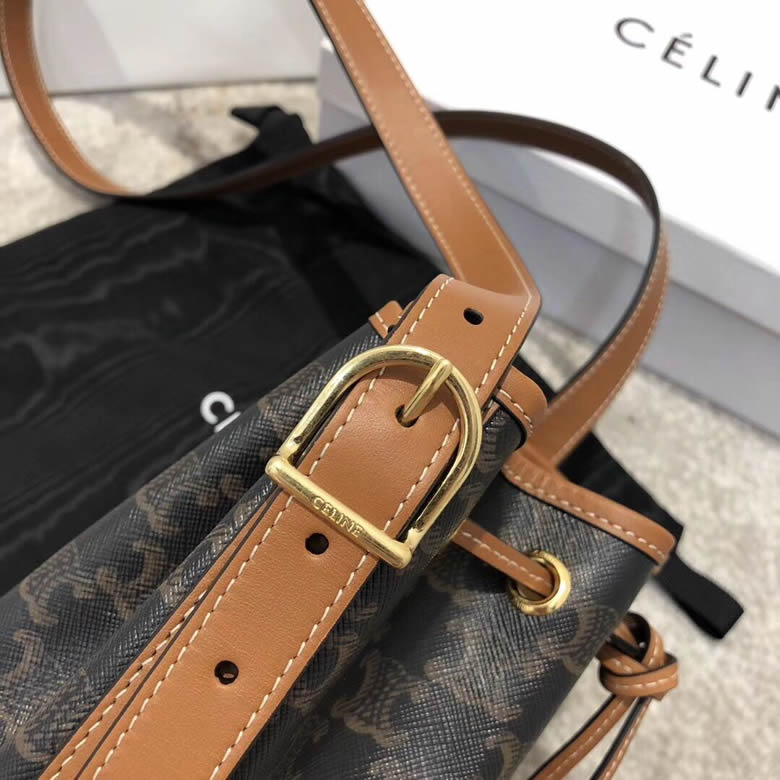 Celine/賽琳TRIOMPHE帆佈小號抽繩包水桶包 191142￥1480.00的图片-高仿賽琳包包CELINE