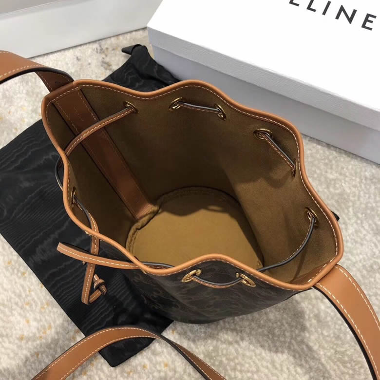 Celine/賽琳TRIOMPHE帆佈小號抽繩包水桶包 191142￥1480.00的图片-高仿賽琳包包CELINE