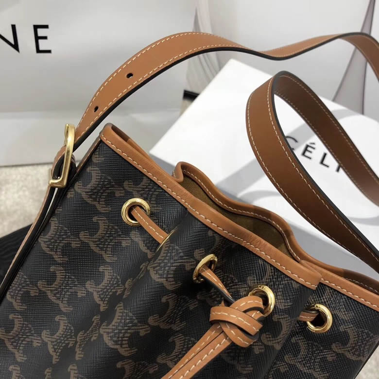 Celine/賽琳TRIOMPHE帆佈小號抽繩包水桶包 191142￥1480.00的图片-高仿賽琳包包CELINE