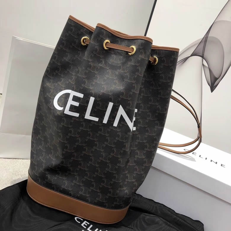 Celine/賽琳TRIOMPHE帆佈中號水手包水桶抽繩書包雙肩背包 191532￥1680.00