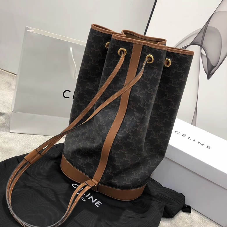 Celine/賽琳TRIOMPHE帆佈中號水手包水桶抽繩書包雙肩背包 191532￥1680.00的图片-高仿賽琳包包CELINE