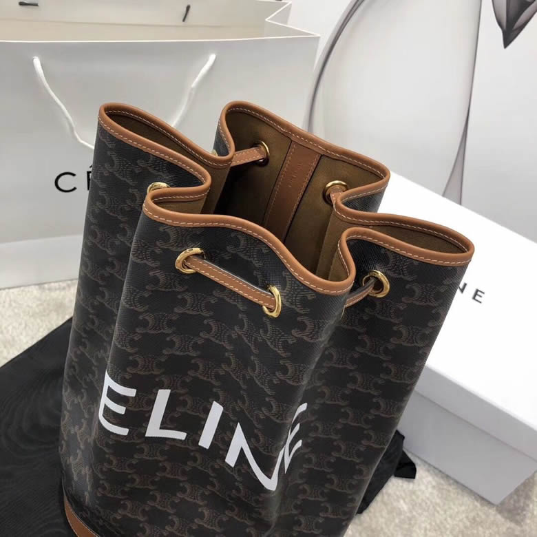 Celine/賽琳TRIOMPHE帆佈中號水手包水桶抽繩書包雙肩背包 191532￥1680.00的图片-高仿賽琳包包CELINE