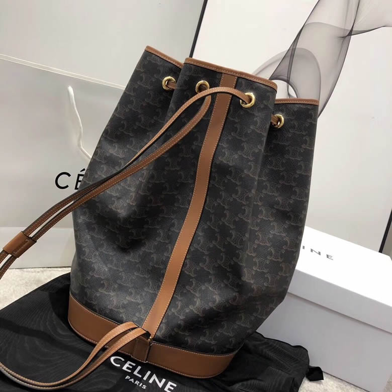 Celine/賽琳TRIOMPHE帆佈中號水手包水桶抽繩書包雙肩背包 191532￥1680.00的图片-高仿賽琳包包CELINE