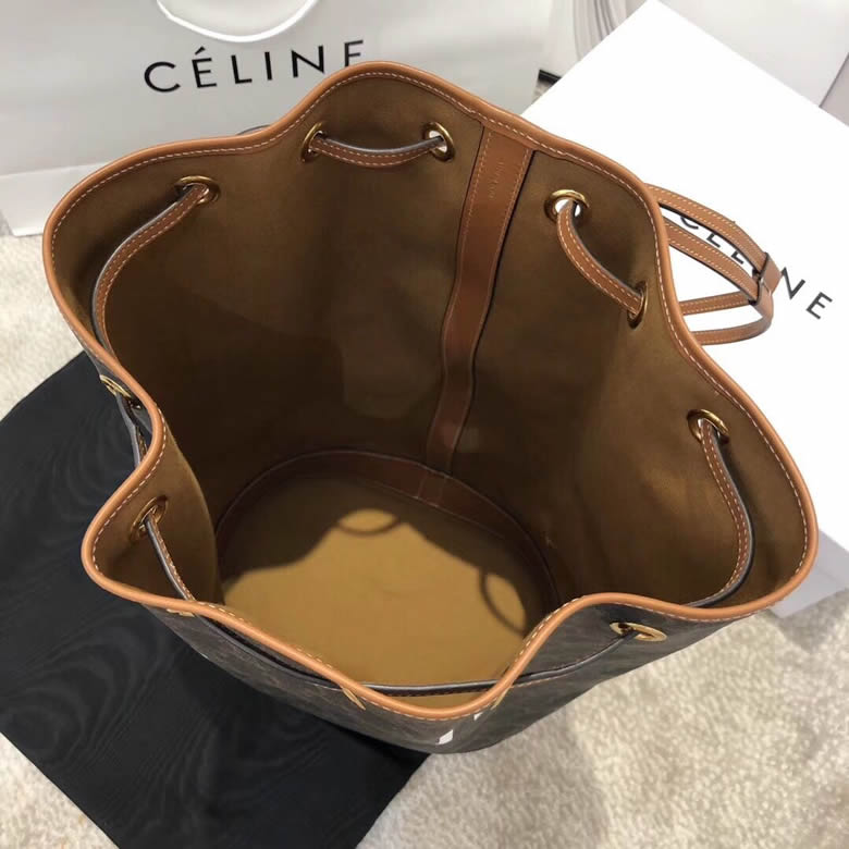 Celine/賽琳TRIOMPHE帆佈中號水手包水桶抽繩書包雙肩背包 191532￥1680.00的图片-高仿賽琳包包CELINE