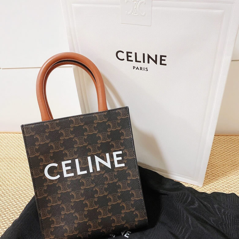 塞琳Celine CABAS迷妳標誌印花豎款手提包 194372BZK.04LU￥980.00的图片-高仿賽琳包包CELINE