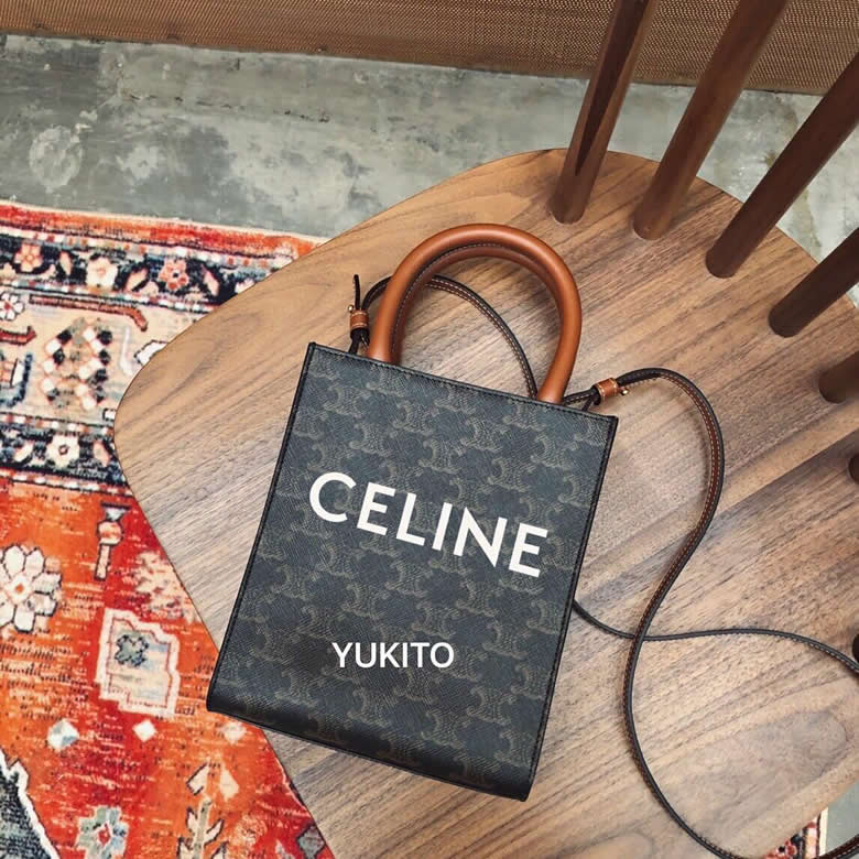 塞琳Celine CABAS迷妳標誌印花豎款手提包 194372BZK.04LU￥980.00的图片-高仿賽琳包包CELINE