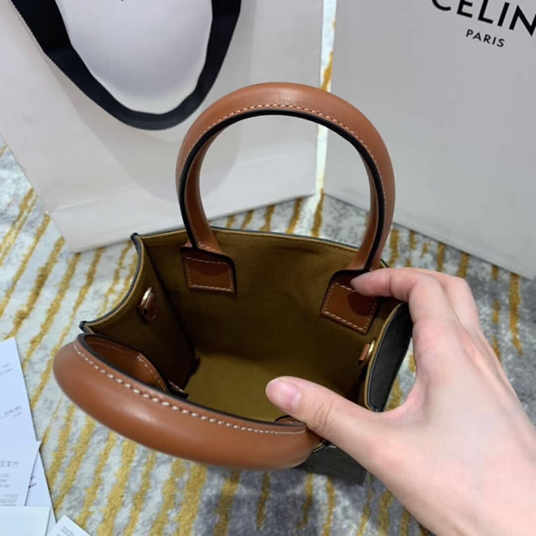 塞琳Celine CABAS迷妳標誌印花豎款手提包 194372BZK.04LU￥980.00的图片-高仿賽琳包包CELINE