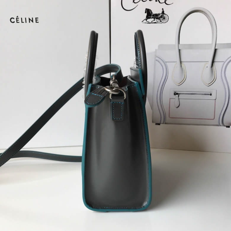 原單賽琳Celine LUGGAGE新色笑臉包手搓紋灰色20CM￥1880.00的图片-高仿賽琳包包CELINE