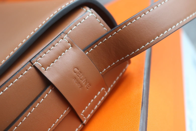 Celine/賽琳MAILLON TRIOMPHE中號豬鼻子小豬包193123黃褐色黑綠￥1980.00的图片-高仿賽琳包包CELINE