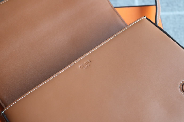 Celine/賽琳MAILLON TRIOMPHE中號豬鼻子小豬包193123黃褐色黑綠￥1980.00的图片-高仿賽琳包包CELINE