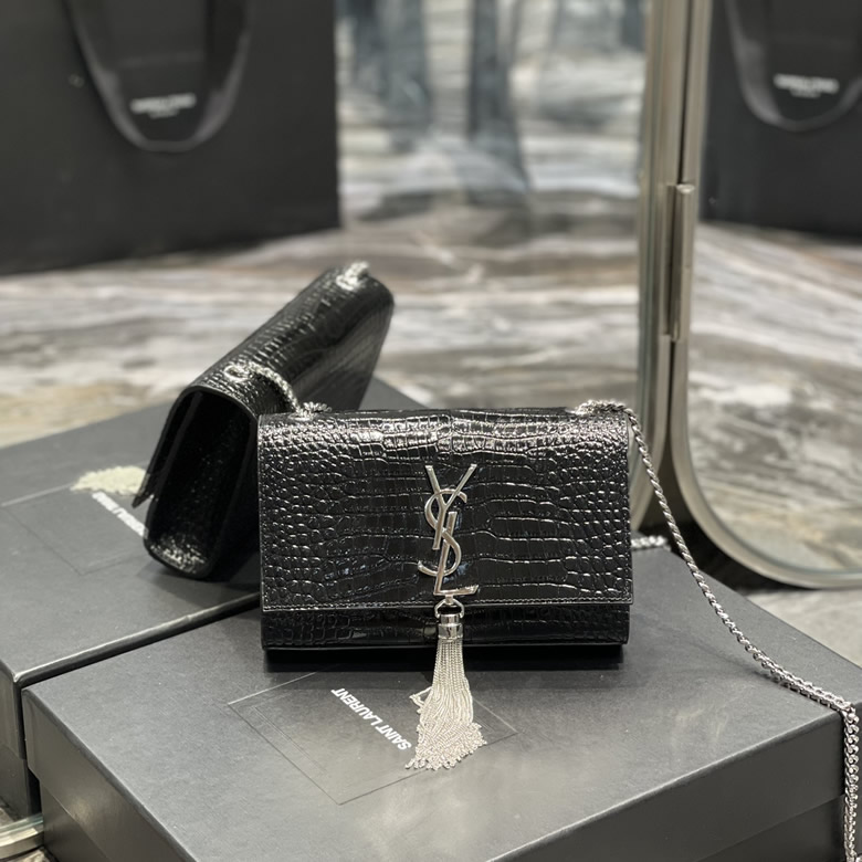 YSL聖羅蘭女士牛皮單肩包斜挎包 469390黑色￥1680.00的图片-高仿聖羅蘭包包ysl