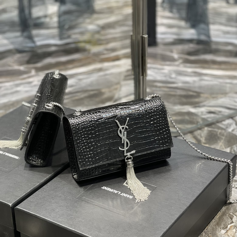 YSL聖羅蘭女士牛皮單肩包斜挎包 469390黑色￥1680.00的图片-高仿聖羅蘭包包ysl