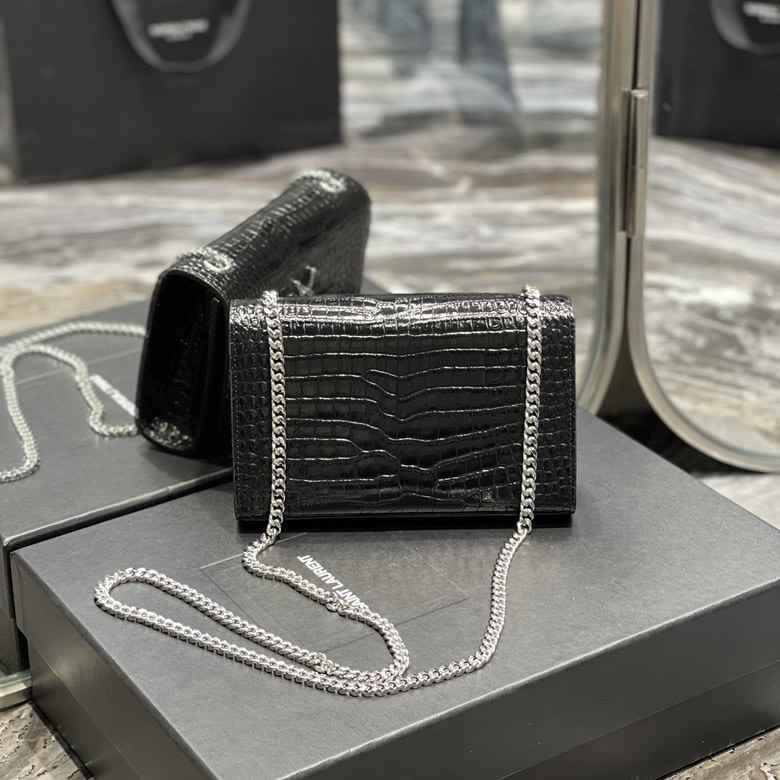 YSL聖羅蘭女士牛皮單肩包斜挎包 469390黑色￥1680.00的图片-高仿聖羅蘭包包ysl