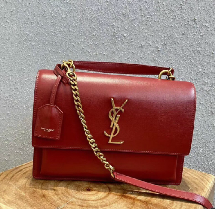 Ysl官方女包圖片聖羅蘭特制牛皮壓立體牙簽紋理634723黑紅粉￥1980.00