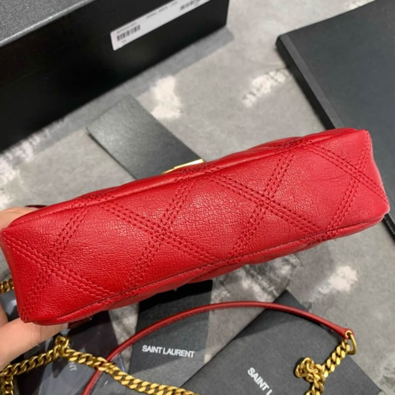 YSL一比一原單聖羅蘭 BECKY雙拉鏈絎縫小羊皮鏈條包 608941白紅黑色￥1580.00的图片-高仿聖羅蘭包包ysl