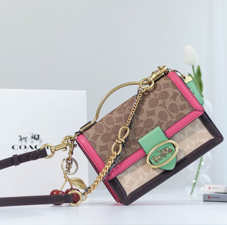 原單寇馳女包價格寇馳新拼色Riley新款風琴包 91371￥1580.00的图片-高仿蔻馳包包coach