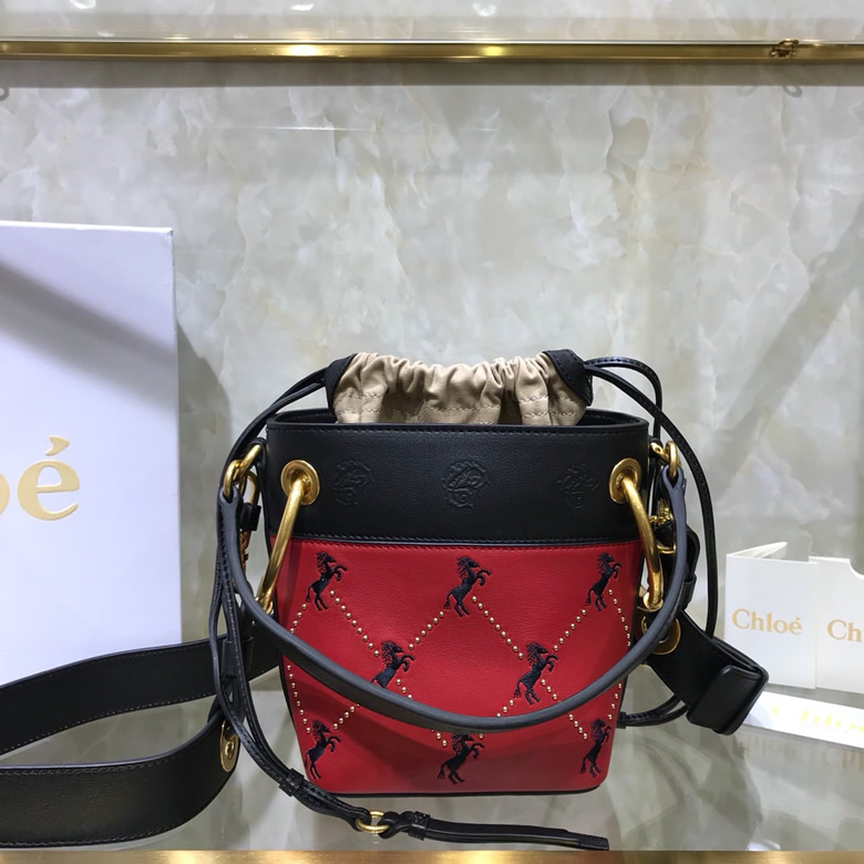 Chloe/克洛伊迷妳Roy繡馬水桶包 S1128多色￥1680.00的图片-高仿蔻依包包Chloe