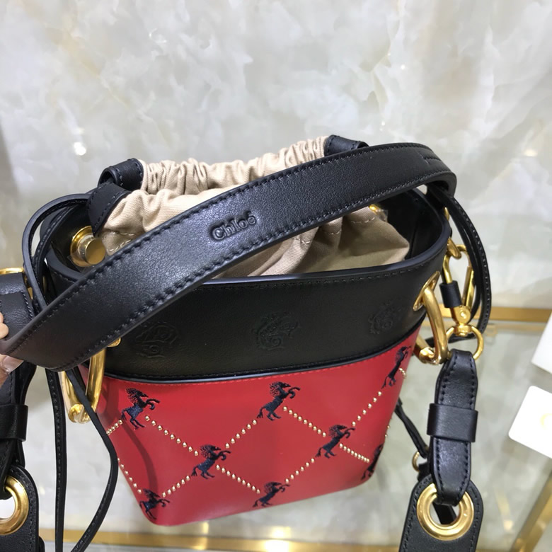 Chloe/克洛伊迷妳Roy繡馬水桶包 S1128多色￥1680.00的图片-高仿蔻依包包Chloe