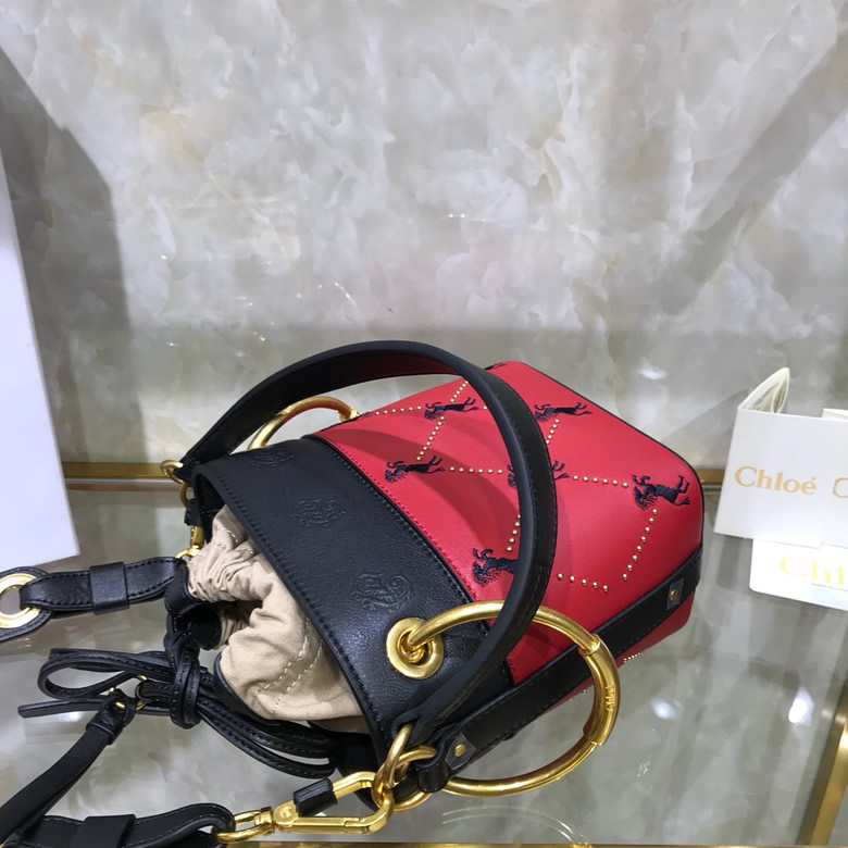 Chloe/克洛伊迷妳Roy繡馬水桶包 S1128多色￥1680.00的图片-高仿蔻依包包Chloe