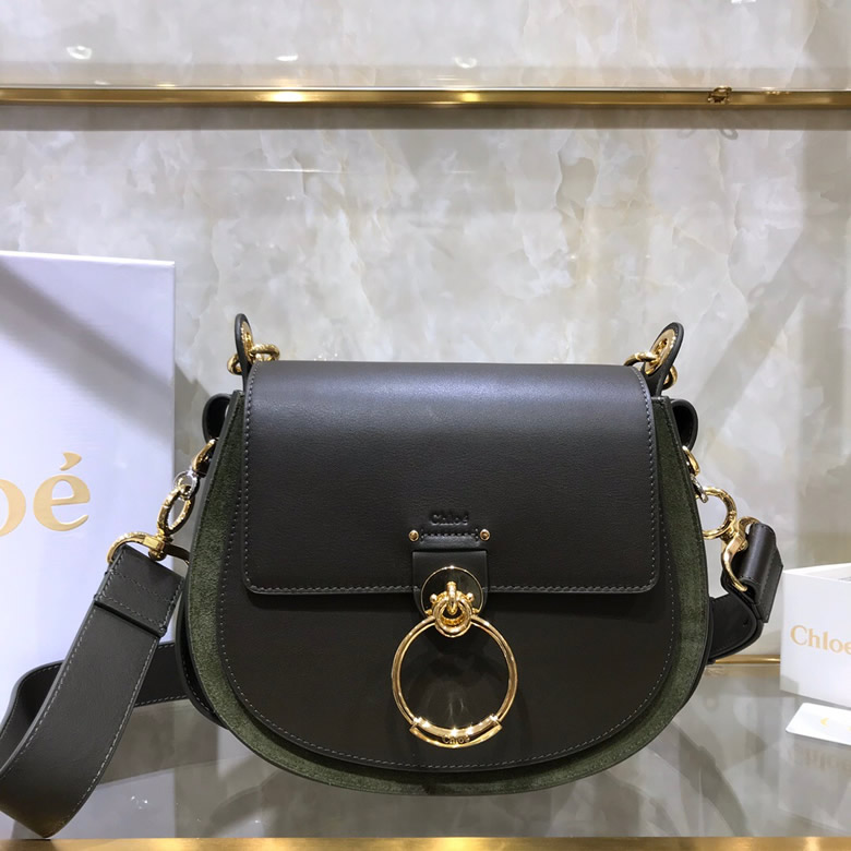 Chloe/克洛伊Tess手袋 S1152黑拼綠￥1680.00的图片-高仿蔻依包包Chloe