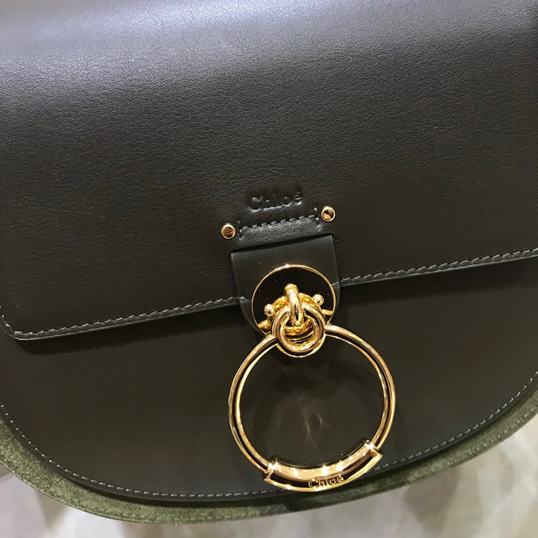Chloe/克洛伊Tess手袋 S1152黑拼綠￥1680.00的图片-高仿蔻依包包Chloe