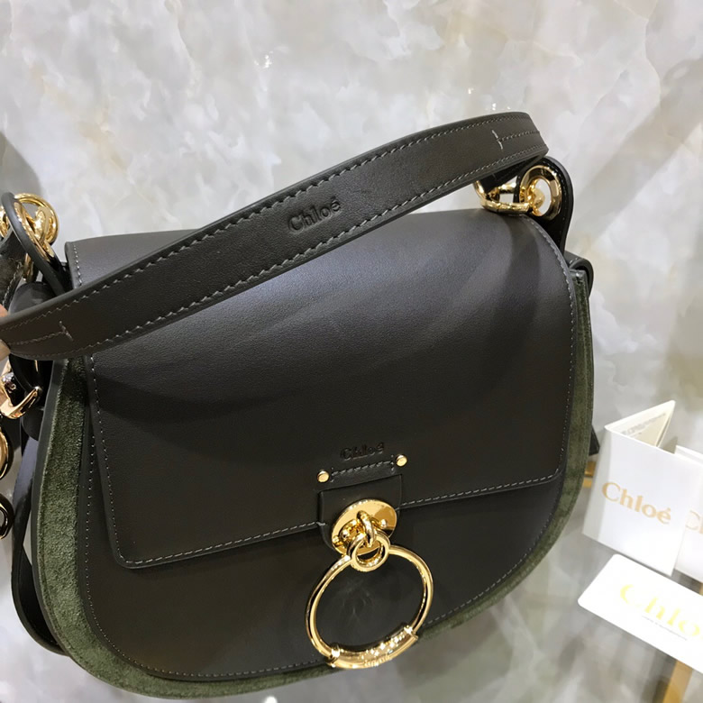 Chloe/克洛伊Tess手袋 S1152黑拼綠￥1680.00的图片-高仿蔻依包包Chloe