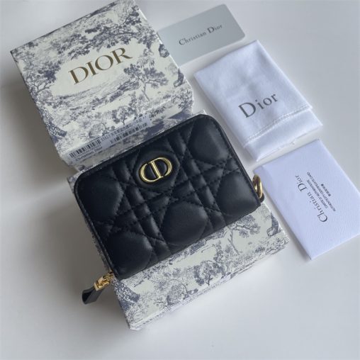 高仿迪奧錢包5034黑色Dior Caro 可拆卸卡夾精巧實用￥880.00