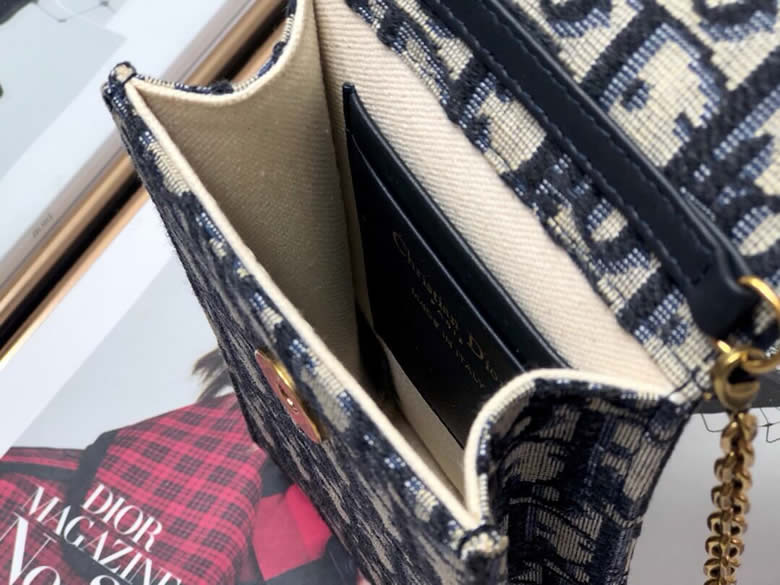 迪奧專櫃手機包藍色提花帆佈手拿包S5641CTZQ_M928￥880.00的图片-高仿迪奧包包DIOR、高仿迪奧女包DIOR