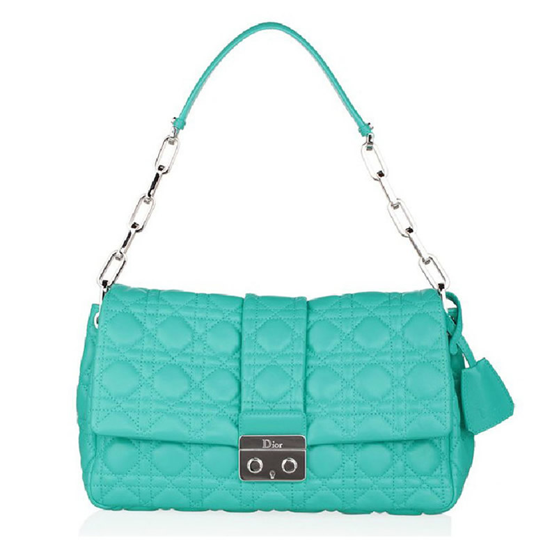 原單迪奧小羊皮DIOR NEW LOCK繫列銀色金屬拼接肩帶女士單肩包M9803PSSQ-593U柑桂酒藍色￥1150.00的图片-高仿迪奧包包DIOR、高仿迪奧女包DIOR