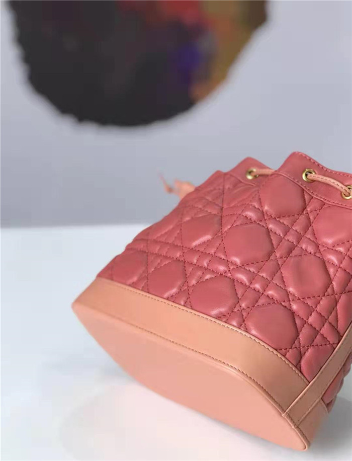 原單Dior迪奧女包復古小水桶包藤格紋牛皮抽繩mini迪奧水桶粉色M6016￥1980.00的图片-高仿迪奧包包DIOR、高仿迪奧女包DIOR