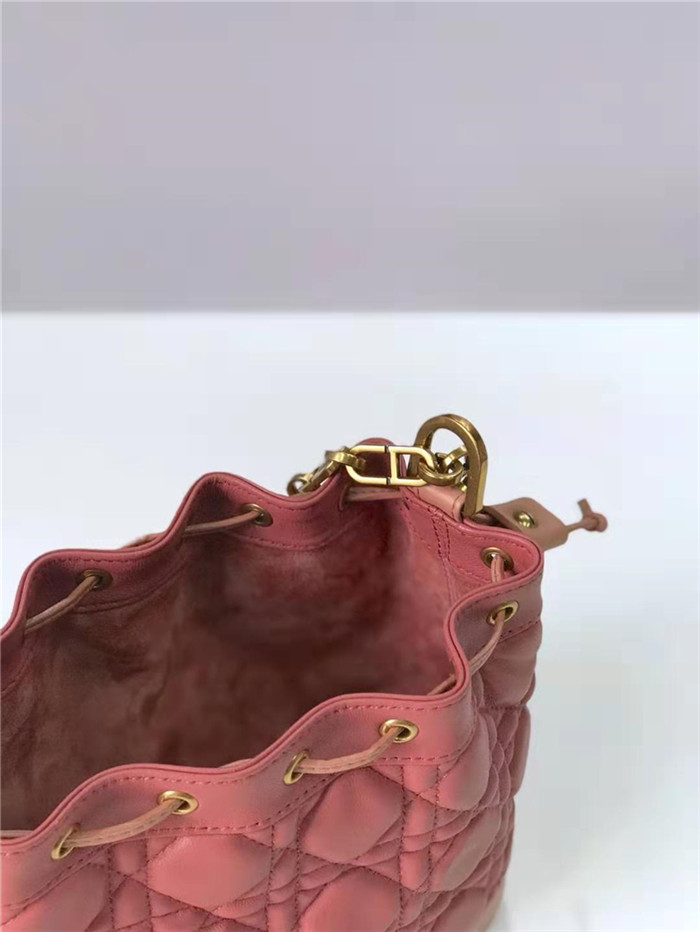 原單Dior迪奧女包復古小水桶包藤格紋牛皮抽繩mini迪奧水桶粉色M6016￥1980.00的图片-高仿迪奧包包DIOR、高仿迪奧女包DIOR