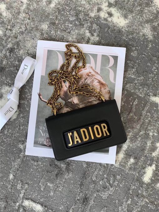 原單Dior/迪奧鏈條單肩包JADIOR迷妳掌紋鏈條包黑色￥1280.00