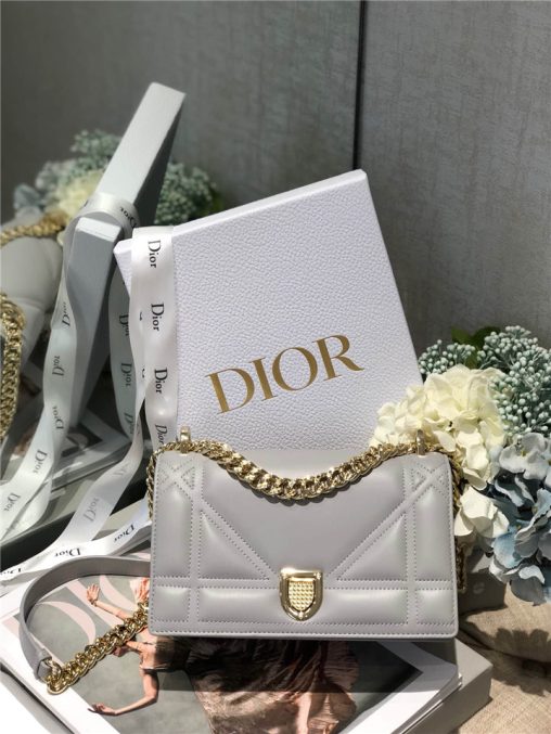 原單Dior Diorama鏈條小包仿迪奧單肩女包新款小羊皮單肩斜挎鏈條包高級灰￥1580.00
