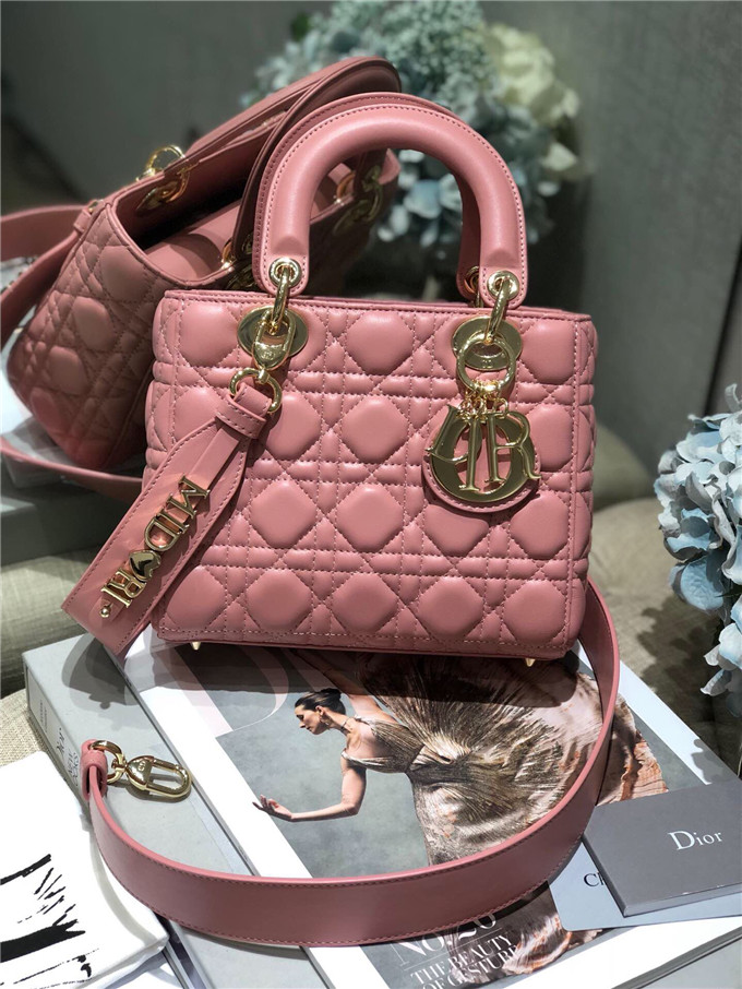 原單Dior戴妃包仿迪奧女士手提包小羊皮斜跨包新款4格徽章戴妃包糖果粉￥1680.00的图片-高仿迪奧包包DIOR、高仿迪奧女包DIOR