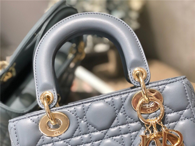 原單Dior戴妃包仿迪奧女士手提包小羊皮斜跨包新款4格徽章戴妃包霧霾藍￥1680.00的图片-高仿迪奧包包DIOR、高仿迪奧女包DIOR
